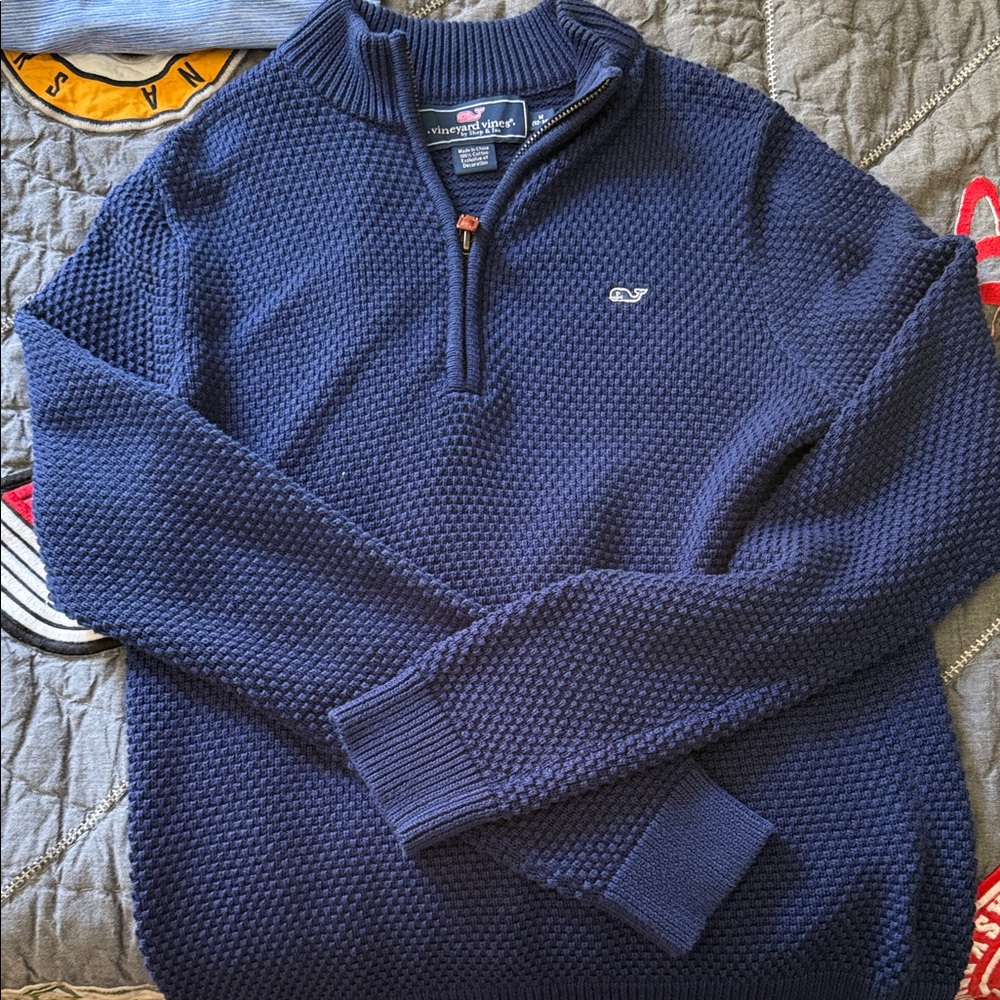 Vineyard Vines boys Dark Blue Zip-Up Sweater